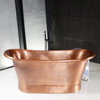 SanSiro Colmar 67HLAA, 67-inch air jetted copper tub with hammered finish