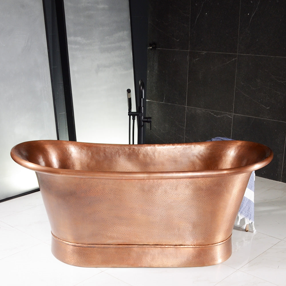 SanSiro Colmar 73HLAA, 73-inch air jetted copper tub with hammered finish