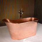 SanSiro Wild West 59PC-Air, 59-inch air jetted copper tub with mirror polished finish