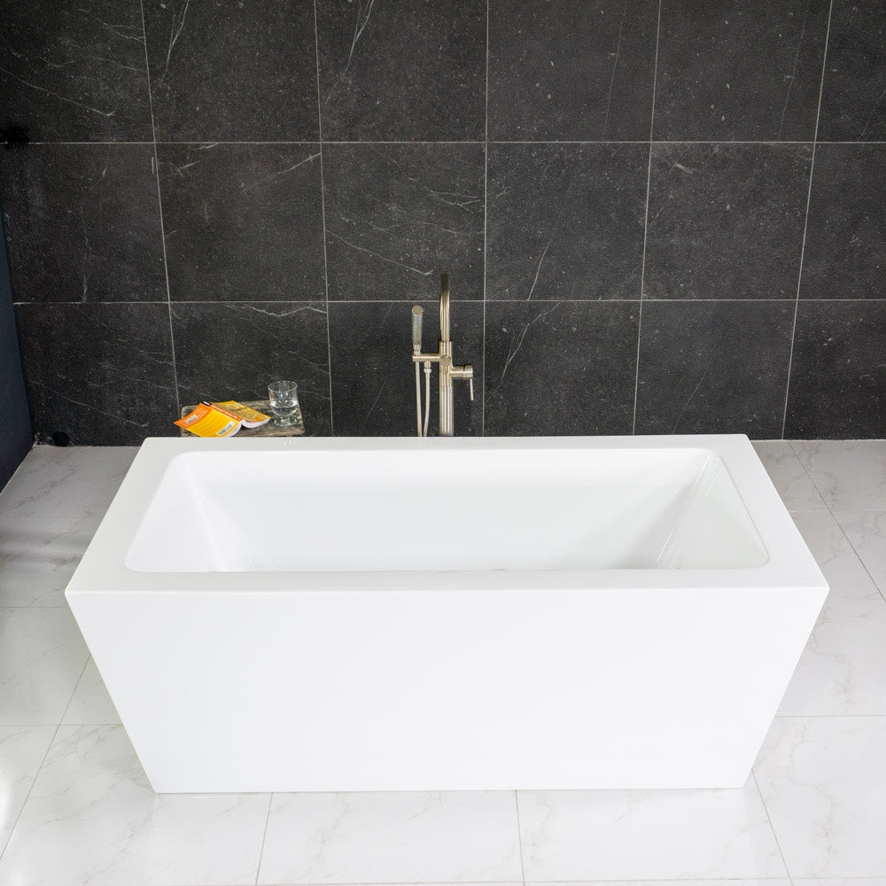 Asti-59 inch freestanding air spa tub with floor air injectors