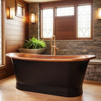 SanSiro Cognac 73BK, 73-inch copper tub with satin black finish