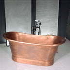 SanSiro Cognac 73LA, 73-inch copper tub with lightly aged finish