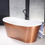 SanSiro Toulon 73HASoak, 73-inch copper tub with hammered finish