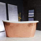 SanSiro Toulon 73HPCSoak, 73-inch copper tub with hammered and polished finish