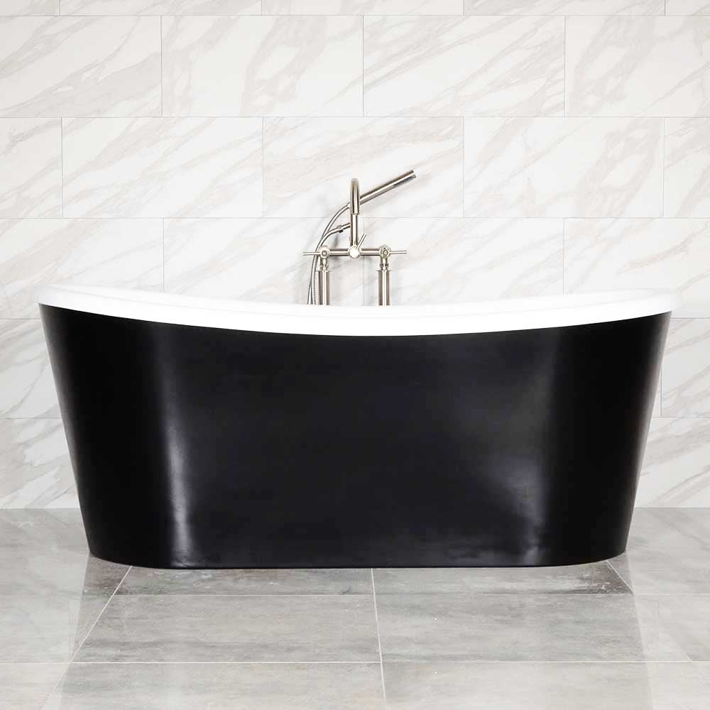 Calypso Pisces 73BKSK, 73-inch freestanding tub with satin black finish