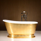 Calypso Iris 58UGLPD, 58-inch pedestal tub with umber washed gold leaf finish