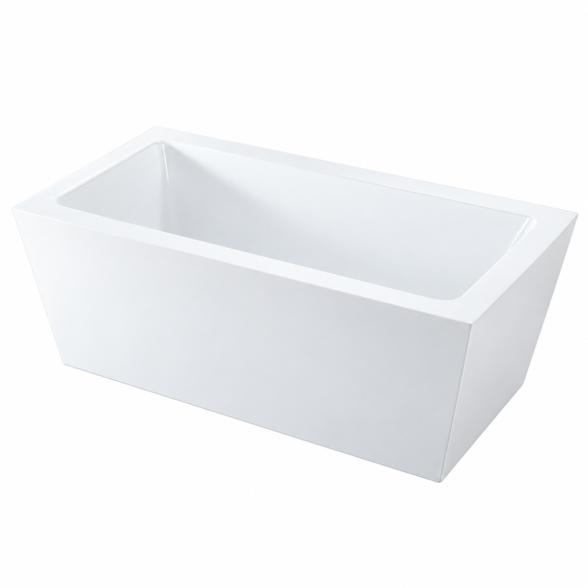 SanSiro Asti 67E 67" x 34" Wide Deck Rectangular Zen Style Foam Insulated Acrylic Freestanding Tub