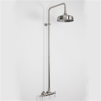 Edwardian Exposed Wall Shower in Brushed Nickel